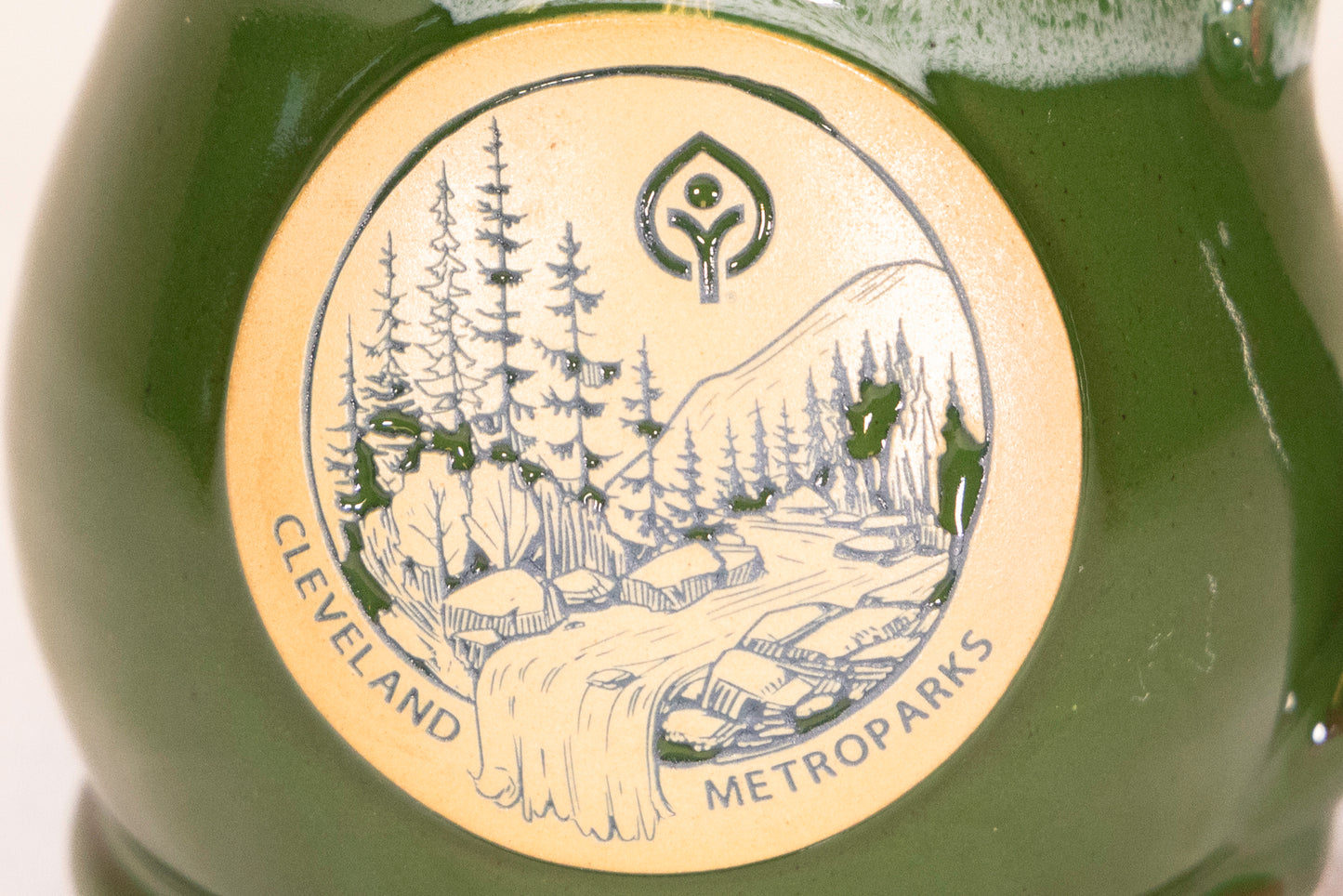 Handcrafted Cleveland Metroparks Mug in Forest Green