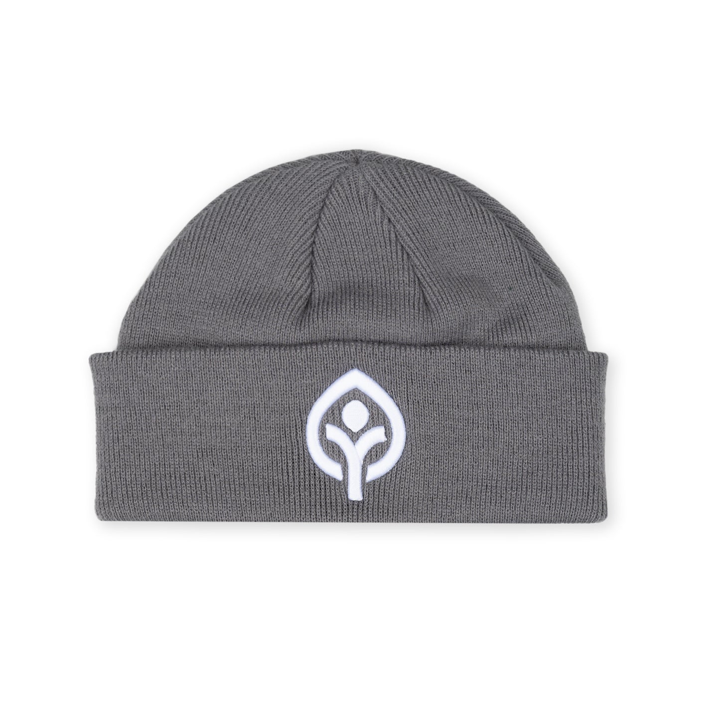 Gray Fisherman Beanie Hat with Leafman Logo