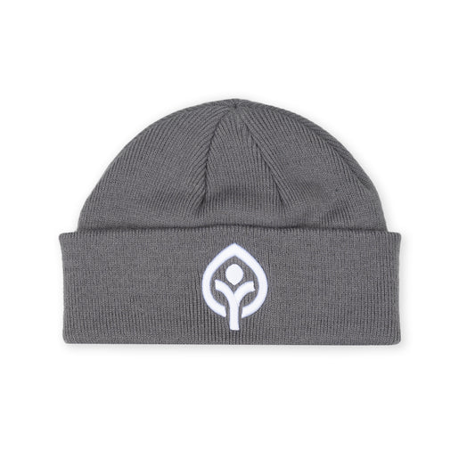Gray Fisherman Beanie Hat with Leafman Logo