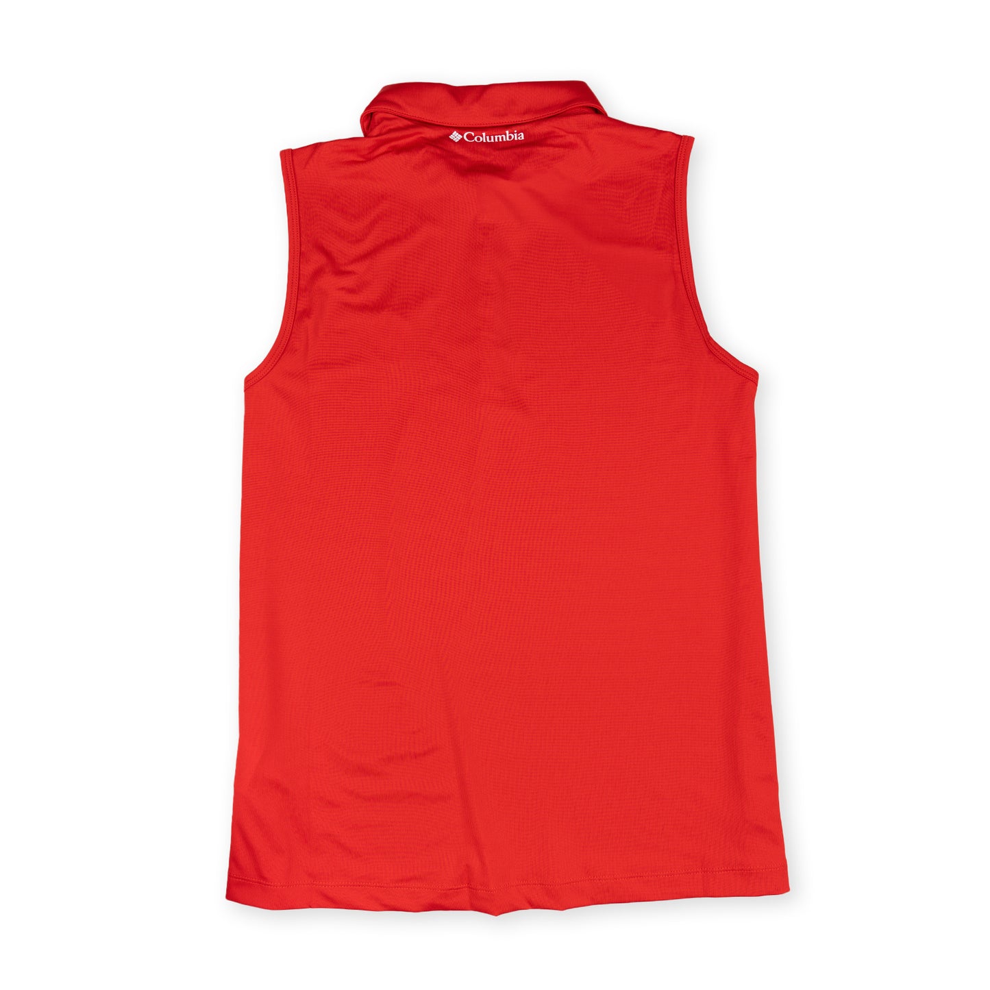 Ladies Red Columbia Sleeveless Polo Shirt