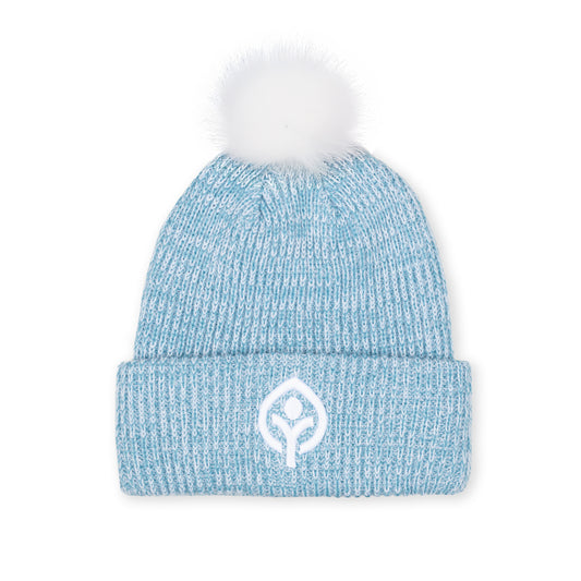 Faux Fur Pom Beanie with Leafman logo