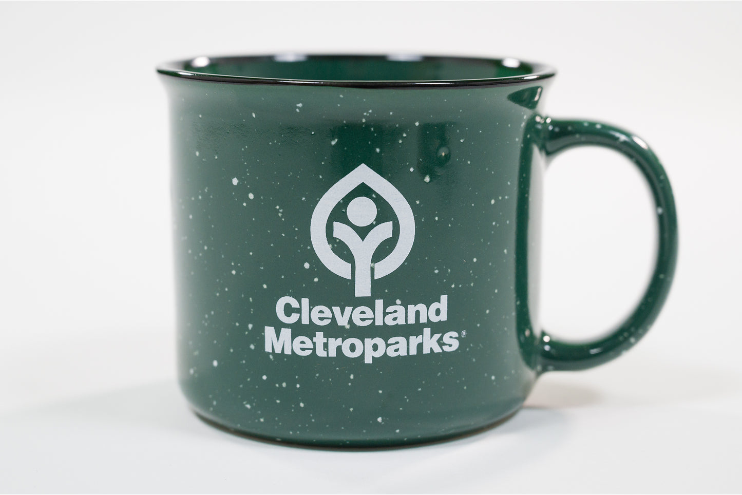Cleveland Metroparks Green Speckled Ceramic Mug