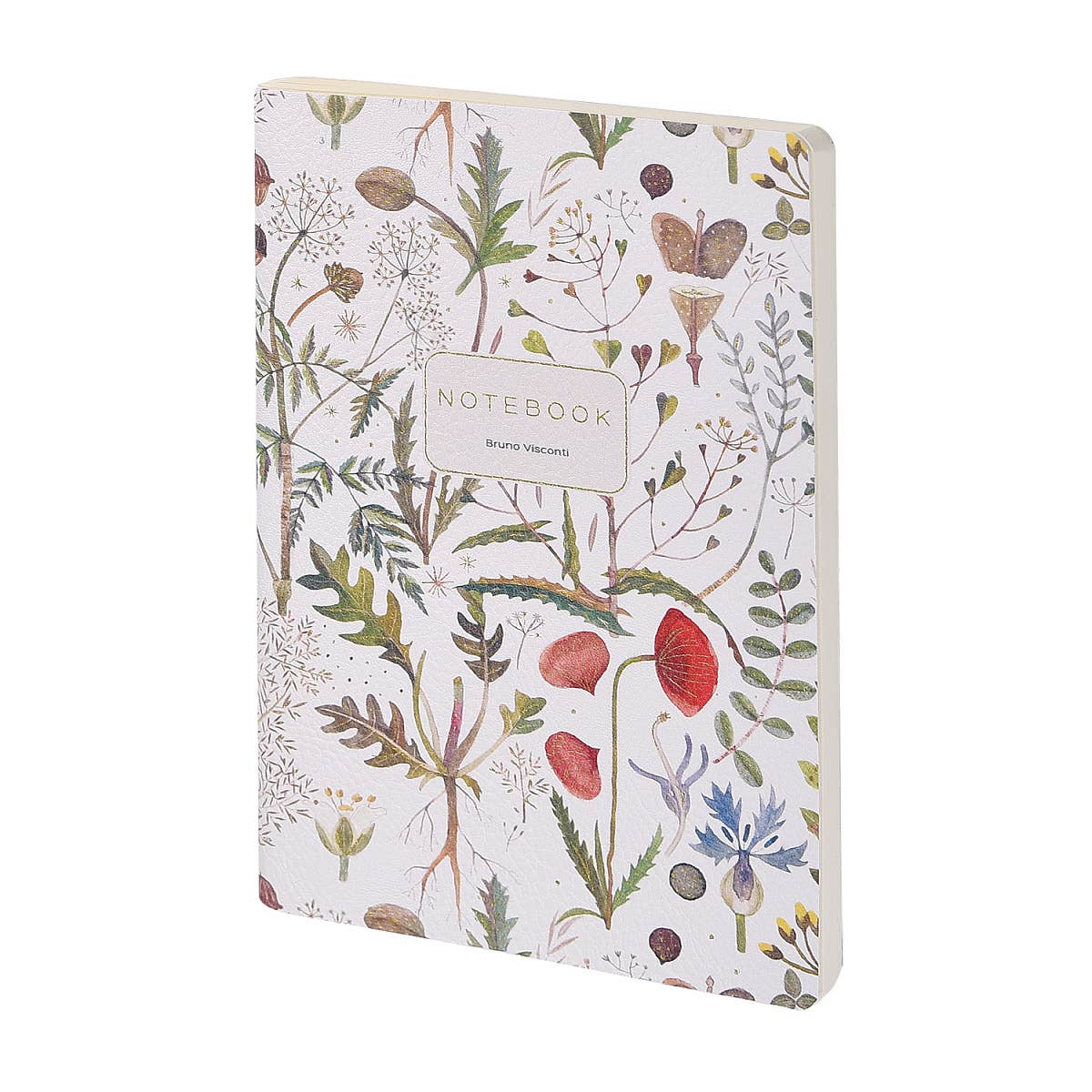 Vegan Leather A5 Notebook - Greens and Flowers Design