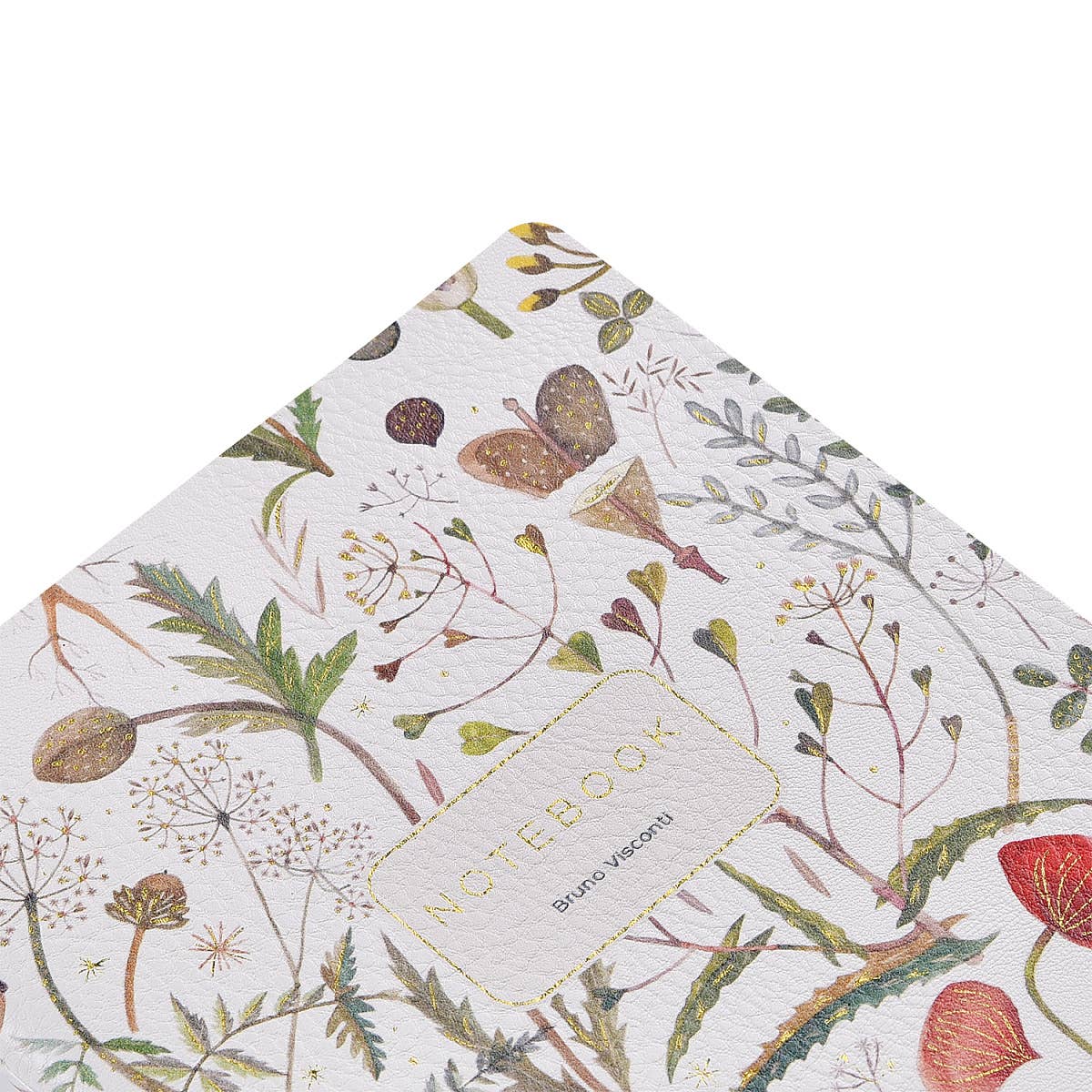 Vegan Leather A5 Notebook - Greens and Flowers Design