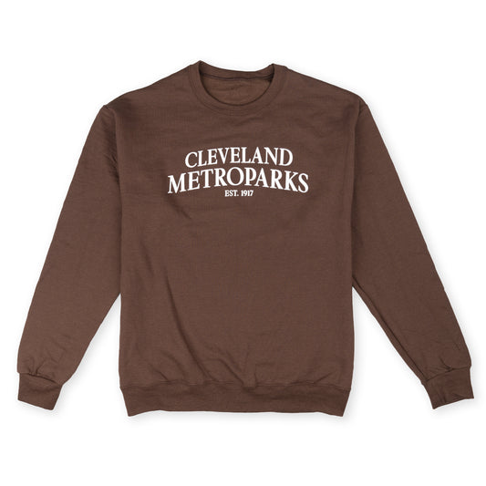 Cleveland Metroparks Est. 1917 Crew Sweatshirt in Chocolate Brown