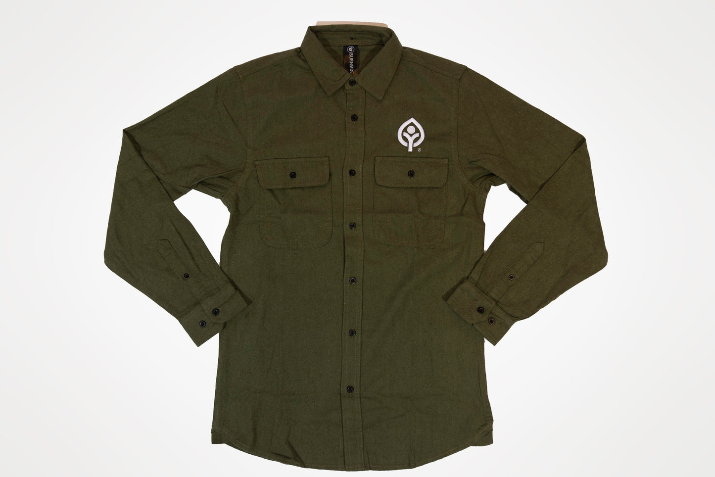 Mens Army Button-Up LS