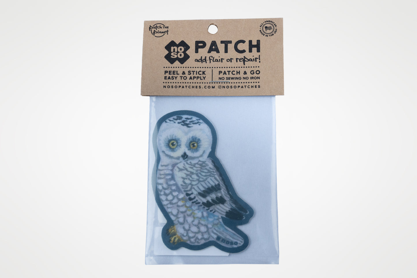 NOSO Repair Patch Snowy Owl Design