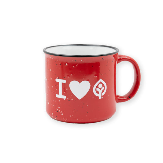 Red Speckled I Heart Cleveland Metroparks Mug